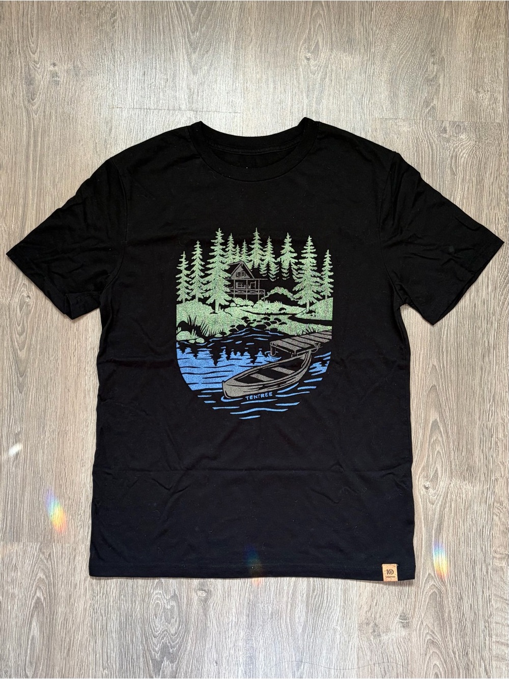 Tentree Women’s  Black Cabin Canoe Graphic Tee - Size S